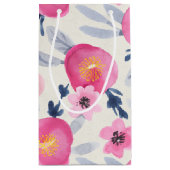 Roze Blooms Waterverf Bloemen Cadeauzak Klein Cadeauzakje (Achterkant)