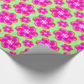 Roze Bloomventilator Cadeaupapier (Hoek)