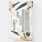 Roze blos bloem cirkel spandoek (Verticaal)