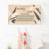 Roze blos bloemen cirkel spandoek (Insitu)