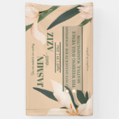 Roze blos bloemen cirkel spandoek (Verticaal)