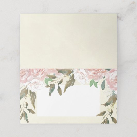 Roze blos bloemenivoor bruiloft plaats kaart plaatskaartje (Buitenkant ongevouwen)
