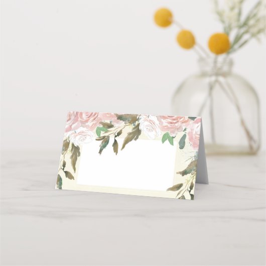 Roze blos bloemenivoor bruiloft plaats kaart plaatskaartje (Voorkant)