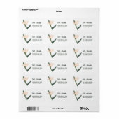 Roze blos bloemmotief etiket (Full Sheet)