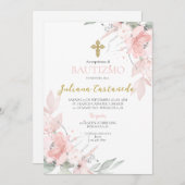 Roze blos bloesemdoop en espanol kaart (Voorkant / Achterkant)