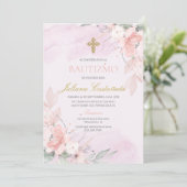 Roze blos bloesemdoop en espanol kaart (Staand voorkant)