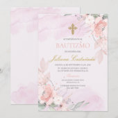 Roze blos bloesemdoop en espanol kaart (Voorkant / Achterkant)