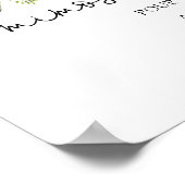 Roze Blos en Groene Mimosa Bar Drinkbord Poster (Hoek)