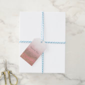 Roze Blos Glitter Marokkaanse Indiase Prinses Fees Cadeaulabel (Met Touw)