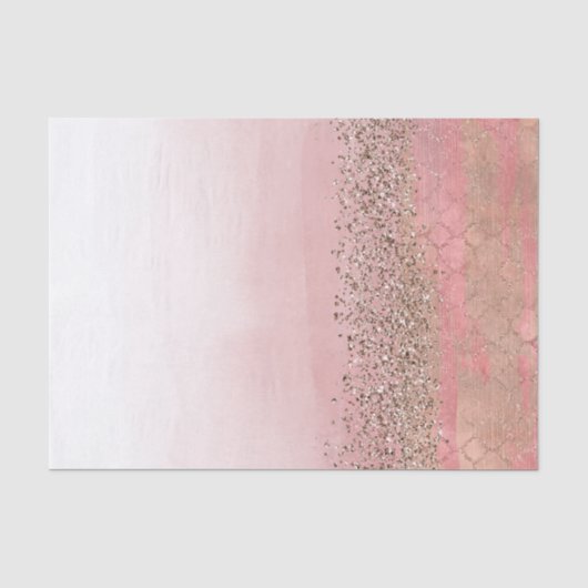 Roze Blos Glitter Marokkaanse Indiase Prinses Fees Tissuepapier (Voorkant)