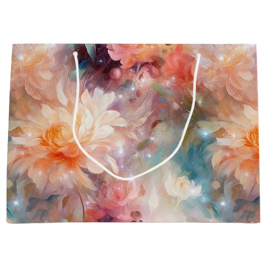 Roze Blos Perzik Oranje Bloemig  Groot Cadeauzakje (Voorkant)