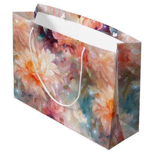 Roze Blos Perzik Oranje Bloemig  Groot Cadeauzakje (Achterkant Gekanteld)