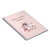 Roze Blos Roetkever Notitieboek (Rechterzijde)