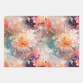 Roze Blos Roze Sinaasappel Bloemig  Inpakpapier Vel