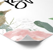 roze blos rozen bruiloft feest welkom bord poster (Hoek)