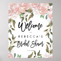 roze blos rozen bruiloft feest welkom bord