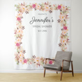 Roze Blos Rozen Bruiloft of Feest Wandkleed (In situ)