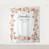 Roze Blos Rozen Bruiloft of Feest Wandkleed (Voorkant)