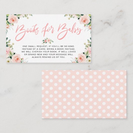 roze blosems bloemen boeken voor baby kaart visitekaartje (Voorkant / Achterkant)