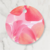 Roze Blossom Baby in Bloom Baby shower Bedankjes Labels (Achterkant)