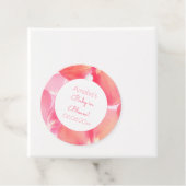 Roze Blossom Baby in Bloom Baby shower Bedankjes Labels (In situ)