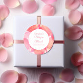Roze Blossom Baby in Bloom Baby shower Ronde Sticker