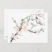 Roze Blossom Bird Briefkaart (Voorkant / Achterkant)