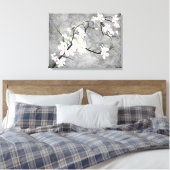 Roze Blossom Bird Canvas Afdruk (Insitu (Slaapkamer))
