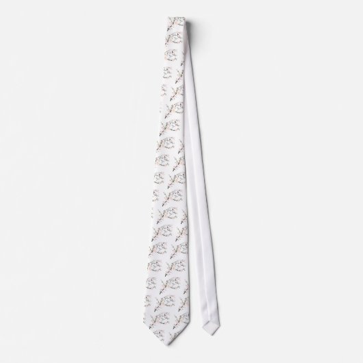 Roze Blossom Bird Stropdas (Voorkant)