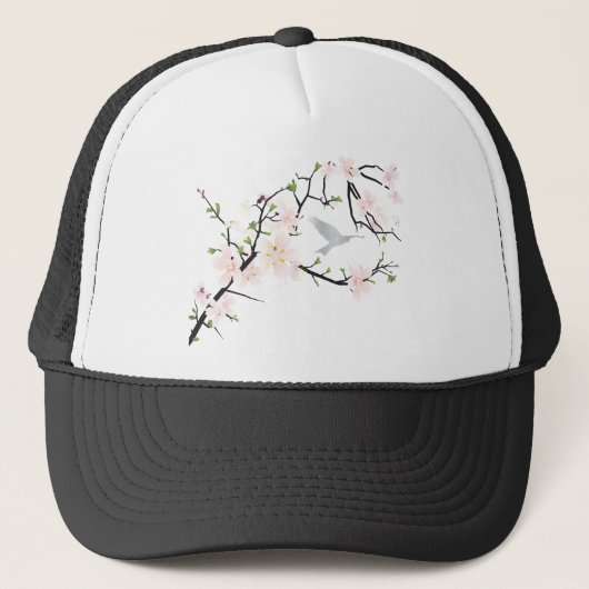 Roze Blossom Bird Trucker Pet (Voorkant)