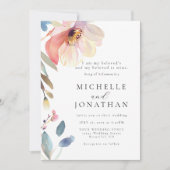 Roze Blossom Bloem Moderne Christelijke Bijbel Bru Kaart (Voorkant)