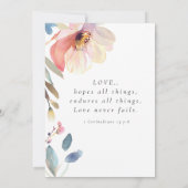 Roze Blossom Bloem Moderne Christelijke Bijbel Bru Kaart (Achterkant)