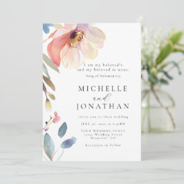 Roze Blossom Bloem Moderne Christelijke Bijbel Bru Kaart