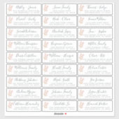Roze Blossom Bruiloft Gast Adresetiketten Sticker (Vel)