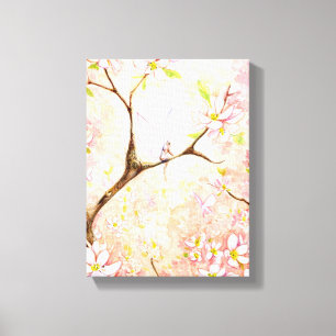 Roze Blossom Uitzicht Canvas Afdruk