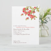 Roze Blossom Wedding Engagement Party nodigt uit Kaart (Staand voorkant)