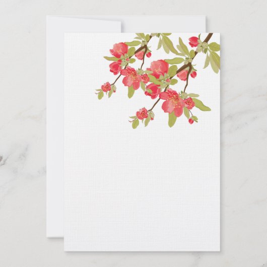 Roze Blossom Wedding Engagement Party nodigt uit Kaart (Achterkant)