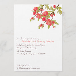 Roze Blossom Wedding Engagement Party nodigt uit Kaart