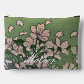 Roze BlossomGroen Print Cut Naaizak Etui (Voorkant)