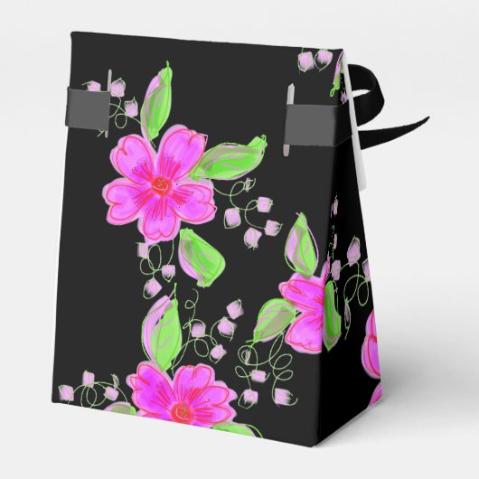 Roze , blote chocoladedoos in zwart bedankdoosjes (Achterkant)