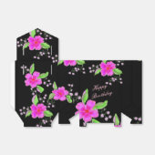 Roze , blote chocoladedoos in zwart bedankdoosjes (Uitgevouwen)