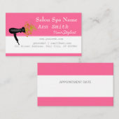 Roze blote, levendige haarklokketels voor blaasjes afsprakenkaartje (Voorkant / Achterkant)