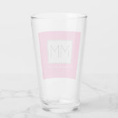 Roze blote monogram Moderne Minimale Naam Initiale Glas (Achterkant)