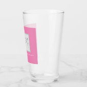 Roze blote monogram Moderne Minimale Naam Initiale Glas (Links)