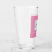 Roze blote monogram Moderne Minimale Naam Initiale Glas (Rechts)