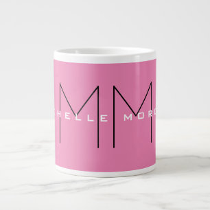Roze blote monogram Moderne Minimale Naam Initiale Grote Koffiekop
