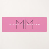 Roze blote monogram Moderne Minimale Naam Initiale Yogamat (Voorkant (horizontaal))