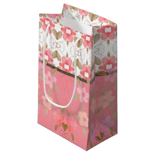  roze blote tas met cadeaus klein cadeauzakje (Voorkant Gekanteld)