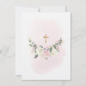 Roze blozen Eerste Communie Dank je kaart voor mei (Achterkant)