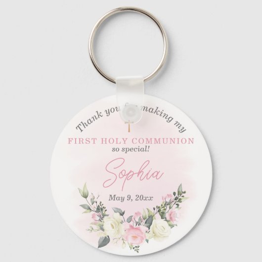 Roze blozen Eerste sleutelhanger (Voorkant)